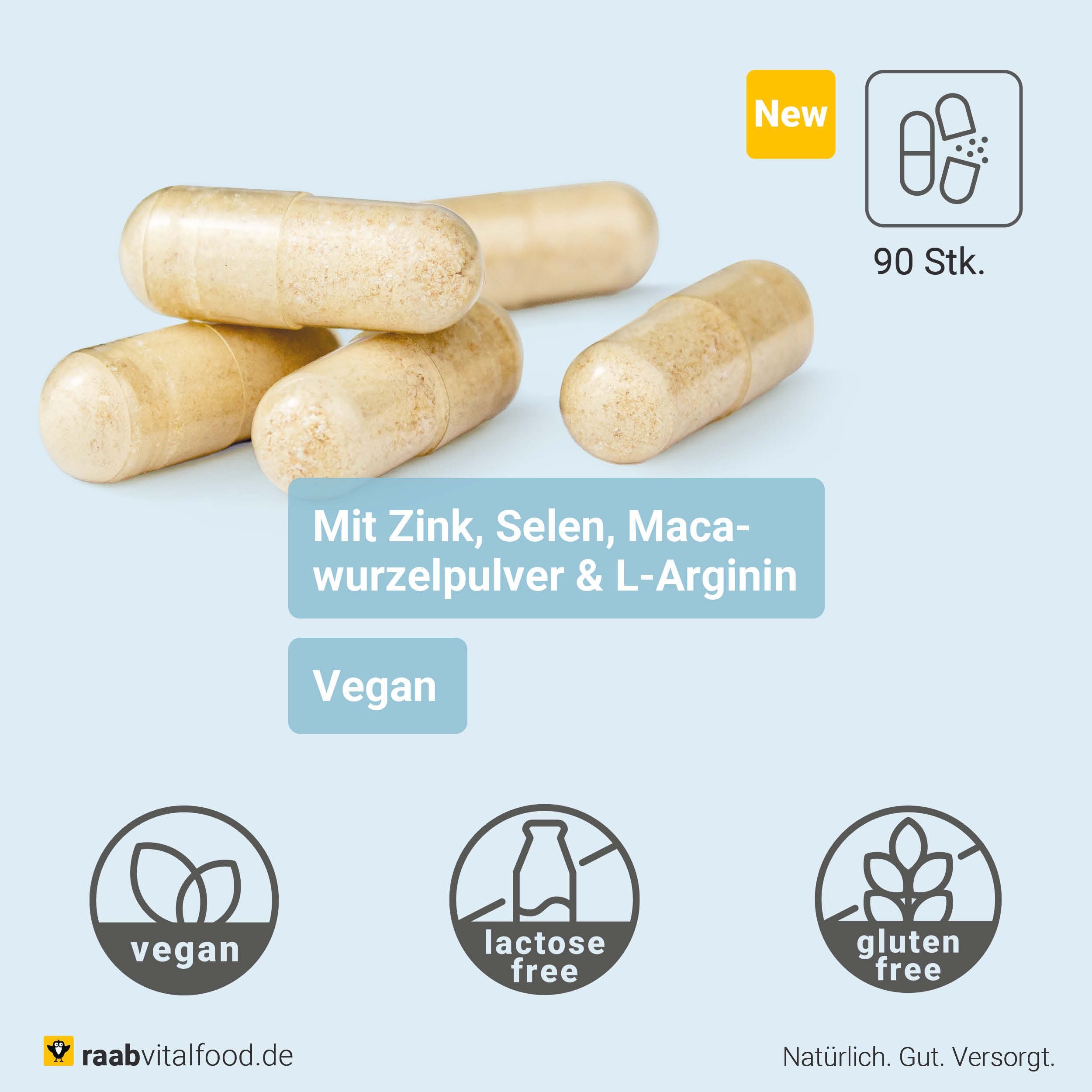Fertil Komplex Inhaltsstoffe - Maca, L-Arginin, Zink und Selen für Fruchtbarkeit und Reproduktion, 90 vegane Kapseln in einer Dose