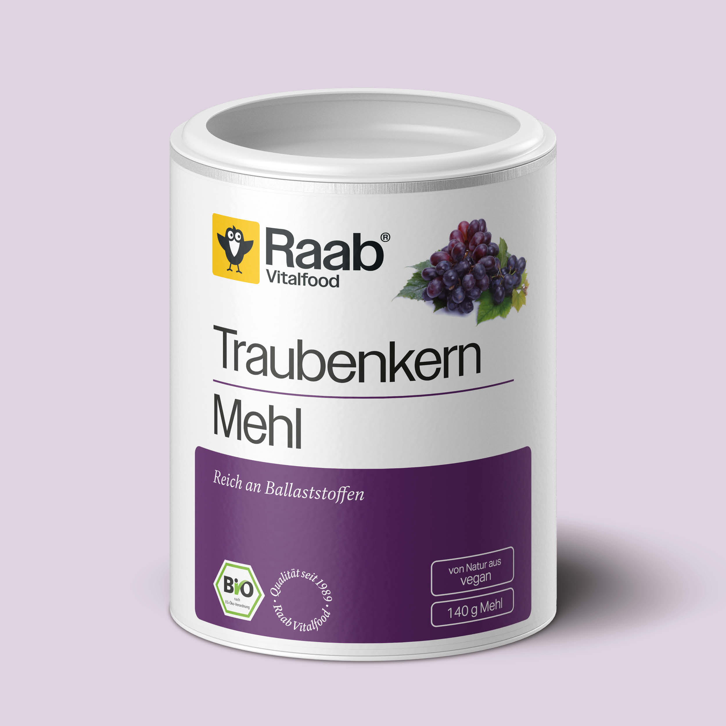 Bio Traubenkern Mehl Pulver 140g - 100% Traubenkernmehl aus kontrolliert biologischem Anbau von Raab Vitalfood