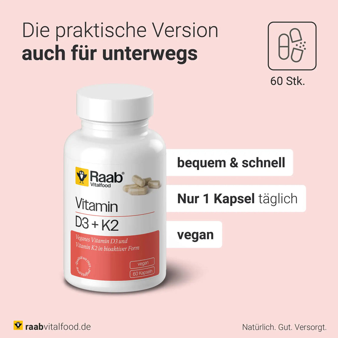 Vitamin D3 + K2 Kapseln